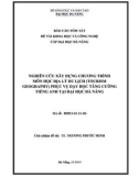 Báo cáo tóm tắt đề tài khoa học và công nghệ đại học: Nghiên cứu xây dựng chương trình môn học Địa lý du lịch (Tourism geography) phục vụ dạy học tăng cường tiếng Anh tại đại học Đà Nẵng