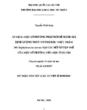 Dự thảo tóm tắt Luận án Tiến sĩ Sinh học: Áp dụng một số phương pháp mới để đánh giá định lượng nguy cơ ngộ độc thực phẩm do S. aureus trong các bếp ăn tập thể tại một số trường tiểu học ở Hà Nội