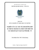 Đề tài nghiên cứu khoa học cấp trường: Nghiên cứu các yếu tố ảnh hưởng đến sự trung thành của nhân viên đối với các khách sạn 5 sao tại tỉnh Bà Rịa - Vũng Tàu