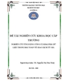 Đề tài nghiên cứu khoa học cấp trường: Nghiên cứu ứng dụng công cụ khai phá dữ liệu trong bài toán về giao dịch tỷ giá