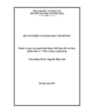 Đề tài khoa học cấp trường: Hành vi mua của người tiêu dùng Việt Nam đối với thực phẩm hữu cơ - Thực trạng và giải pháp