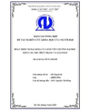 Đề tài nghiên cứu khoa học của người học: Hoạt động ngoại khóa của sinh viên trường đại học nội vụ Hà Nội - Thực trạng và giải pháp