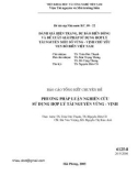 Báo cáo tổng kết chuyên đề nghiên cứu khoa học: Phương pháp luận nghiên cứu sử dụng hợp lý tài nguyên vũng – vịnh