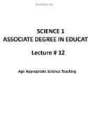 Lecture Science 1 - Associate Degree in Education: Lecture 12 - Dr. Arshad Bashir