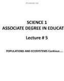 Lecture Science 1 - Associate Degree in Education: Lecture 5 - Dr. Arshad Bashir