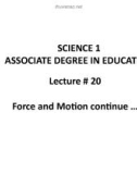 Lecture Science 1 - Associate Degree in Education: Lecture 20 - Dr. Arshad Bashir