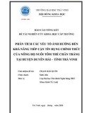 Đề tài nghiên cứu khoa học cấp trường: Phân tích các yếu tố ảnh hưởng đến khả năng tiếp cận tín dụng chính thức của nông hộ nuôi tôm thẻ chân trắng tại huyện duyên hải tỉnh Trà Vinh