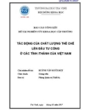 Đề tài nghiên cứu khoa học cấp trường: Tác động của chất lượng thể chế lên đầu tư công ở các tỉnh /thành của Việt Nam