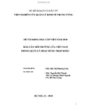 Đề tài khoa học cấp viện năm 2010: Rào cản môi trường của Việt Nam trong quản lý hoạt động nhập khẩu