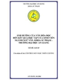 Báo cáo nghiên cứu khoa học: Ảnh hưởng của văn hóa đọc đến kết quả học tập của sinh viên ngành ngữ văn, khoa sư phạm - trường đại học An Giang