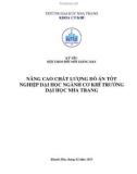 Nâng cao chất lượng đồ án tốt nghiệp đại học ngành cơ khí trường Đại học Nha Trang