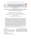 Discrimination toward Women with Disabilities (WWDs) in vocational training in Vietnam