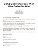 Đừng Quên Mua Dây Thun Cho Quần Đùi Nhé