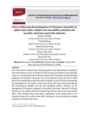 Factors influencing the participation of Vietnamese enterprises in global value chains: Insights from automobile production and assembly, electronics and textile industries