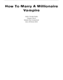 How To Marry A Millionaire Vampire