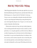 Bài Ký Một Giấc Mộng