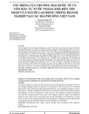 Tác động của thương mại quốc tế và vốn đầu tư nước ngoài (FDI) đến thu nhập của người lao động trong doanh nghiệp tại các địa phương Việt Nam