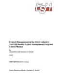 Ebook Project management in the Hotel industry: The ESH master project management program course manual