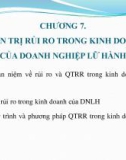 Bài giảng Quản trị tác nghiệp doanh nghiệp lữ hành - Chương 7: Quản trị rủi ro trong kinh doanh của doanh nghiệp lữ hành