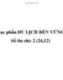 Bài giảng Du lịch bền vững - Trường ĐH Thương mại