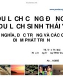 Bài giảng Du lịch cộng đồng, du lịch sinh thái - TS Trần Thị Mai