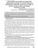 Developing standards to assess the professional physical fitness for male badminton athletes aged 13-14 at Nghe An Physical Education and Sports Training Center