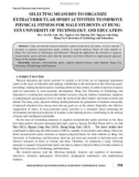 Selecting measures to organize extracurricular sport activities to improve physical fitness for male students at Hung Yen University of Technology and Education