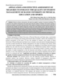 Application and effective assessment of measures to enhance the quality of student management of Hanoi University of Physical Education and Sports