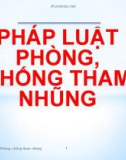 Bài giảng Pháp luật: Bài 7 - Pháp luật phòng, chống tham nhũng