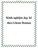 Kinh nghiệm dạy bé theo Glenn Doman