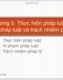 Bài giảng Pháp luật đại cương: Chương 5 - Thực hiện pháp luật, vi phạm pháp luật và trách nhiệm pháp lý