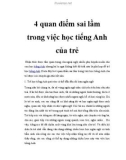 4 quan điểm sai lầm trong việc học tiếng Anh của trẻ