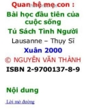 Quan hệ mẹ con : Bài học đầu tiên của cuộc sống Tủ Sách Tình Người