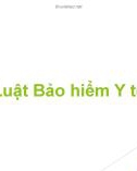 Bài giảng Pháp luật y tế - Đạo đức nghề nghiệp: Luật Bảo hiểm Y tế