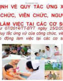 Bài giảng Pháp luật y tế - Đạo đức nghề nghiệp: Quy tắc ứng xử của công chức, viên chức trong các cơ sở y tế