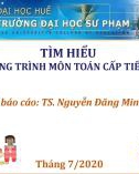 Báo cáo: Tìm hiểu chương trình môn Toán cấp tiểu học - TS. Nguyễn Đăng Minh Phúc