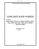 Sáng kiến kinh nghiệm THPT: Biện pháp nâng cao chất lượng giảng dạy môn Giáo dục thể chất trong trường THPT