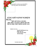 Sáng kiến kinh nghiệm THPT: Rèn kĩ năng làm bài đọc hiểu văn bản trong đề thi trung học phổ thông Quốc gia