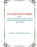 Sáng kiến kinh nghiệm THPT: Tạo hứng thú trong giờ học Ngữ văn bằng hoạt động tranh biện ở trường THPT Lê Lợi