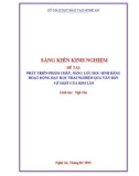 Sáng kiến kinh nghiệm THPT: Phát triển phẩm chất, năng lực học sinh bằng hoạt động dạy học trải nghiệm qua văn bản Vợ nhặt của Kim Lân