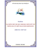 Sáng kiến kinh nghiệm THPT: Tạo hứng thú cho học sinh học môn Ngữ văn thông qua tổ chức hoạt động khởi động