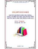 Sáng kiến kinh nghiệm THPT: Một số giải pháp giảm căng thẳng, nâng cao hiệu quả học tập cho HS THPT Trường THPT Nghi Lộc 2