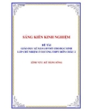 Sáng kiến kinh nghiệm THPT: Giáo dục kĩ năng Bảo vệ môi trường cho học sinh lớp chủ nhiệm ở trường THPT Diễn Châu 2