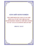 Sáng kiến kinh nghiệm THPT: Phát triển phẩm chất, năng lực học sinh thông qua tổ chức thực hiện dạy học chủ đề STEM phần Momen Lực. Điều kiện cân bằng của vật Vật Lí 10, tại trường THPT Quỳ Hợp