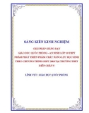 Sáng kiến kinh nghiệm THPT: Giải pháp giảng dạy GDQP - AN lớp 10 THPT nhằm phát triển phẩm chất, năng lực học sinh theo chương trình GDPT 2018 tại trường THPT Diễn Châu 5