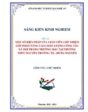 Sáng kiến kinh nghiệm THPT: Một số biện pháp của giáo viên chủ nhiệm lớp góp phần nâng cao chất lượng công tác xã hội trong trường học tại trường THPT Nguyễn Trường Tộ - Hưng Nguyên