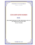 Sáng kiến kinh nghiệm THPT: Một số biện pháp quản lý học sinh trong công tác chủ nhiệm lớp ở trường THPT