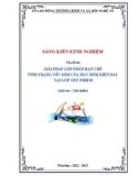 Sáng kiến kinh nghiệm THPT: Giải pháp góp phần hạn chế tình trạng yêu sớm ở học sinh lớp chủ nhiệm