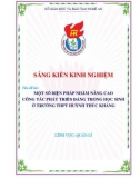 Sáng kiến kinh nghiệm THPT: Một số biện pháp nhằm nâng cao công tác phát triển đảng trong học sinh ở trường trung học phổ thông Huỳnh Thúc Kháng