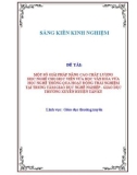 Sáng kiến kinh nghiệm THPT: Một số giải pháp nâng cao chất lượng học nghề cho học viên vừa học văn hoá vừa học nghề thông qua hoạt động trải nghiệm tại trung tâm GDNN - GDTX huyện Tân Kỳ